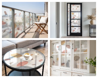 Vinduesfolie med mønster til afskærmning Abstrakt terrazzo