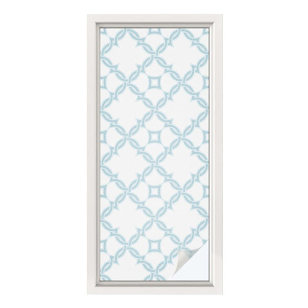 Dekorationsfolie til vindue mod indkig Blå geometri