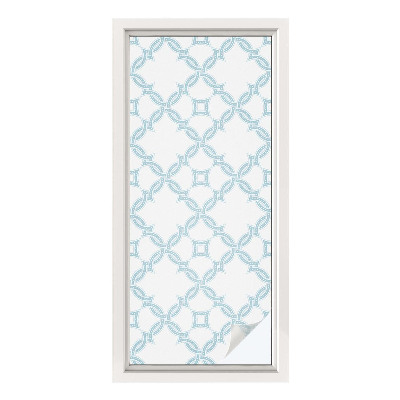 Dekorationsfolie til vindue mod indkig Blå geometri