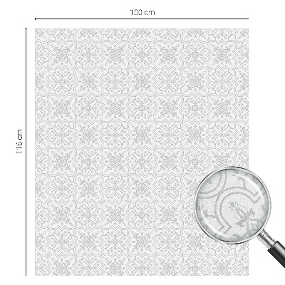 Mælkehvid vinduesfolie med motiv Blomstersymmetri