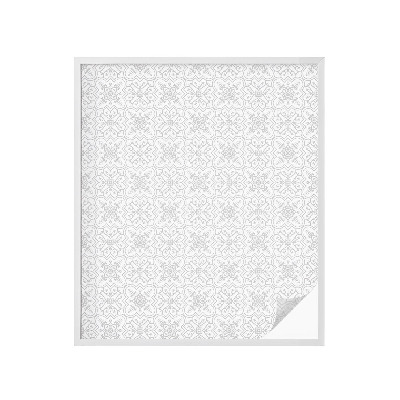 Mælkehvid vinduesfolie med motiv Blomstersymmetri