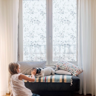 Vinduesfolie med mønster til afskærmning Diskrete blomster