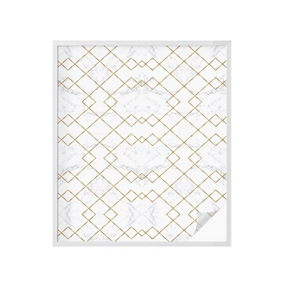 Vinduesfolie mod indkig med glasmaleri Geometriske linjer