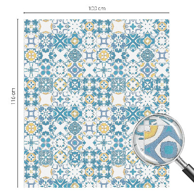 Mælkehvid vinduesfolie med motiv Mosaikmønstre