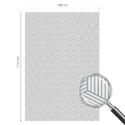 Mælkehvid vinduesfolie med motiv Sekskantede faste stoffer