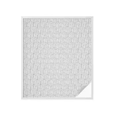 Mælkehvid vinduesfolie med motiv Sekskantede faste stoffer