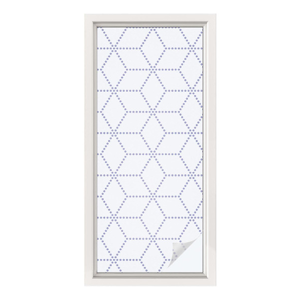 Vinduesfolie mod indkig med glasmaleri Lilla romber