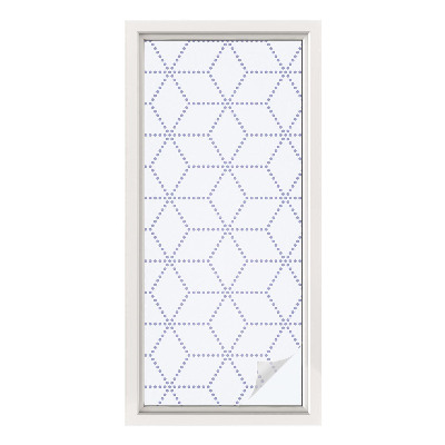 Vinduesfolie mod indkig med glasmaleri Lilla romber