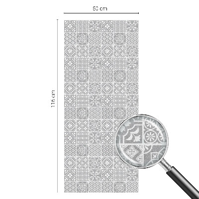 Mælkehvid vinduesfolie med motiv Geometrisk elegance