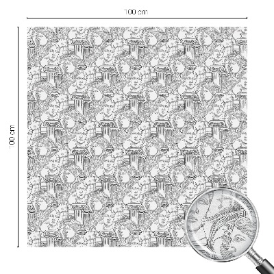 Mælkehvid vinduesfolie med motiv Klassiske portrætter