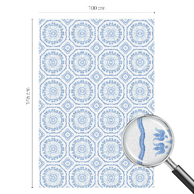 Vinduesfolie mod indkig med glasmaleri Blomsterornamenter