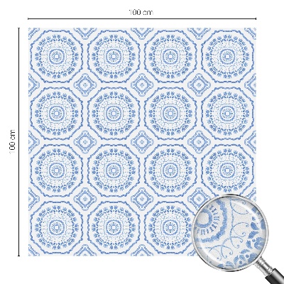 Vinduesfolie mod indkig med glasmaleri Blomsterornamenter
