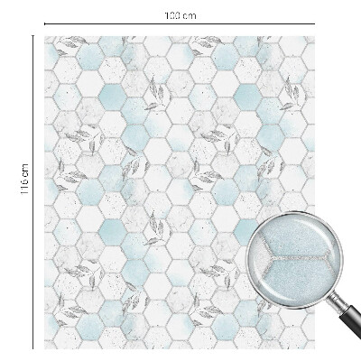 Mælkehvid vinduesfolie med motiv Bladfliser