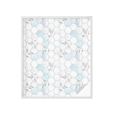 Mælkehvid vinduesfolie med motiv Bladfliser