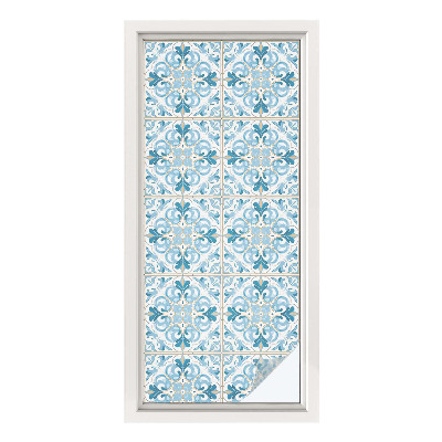 Vinduesfolie mod indkig med glasmaleri Blomsterfliser