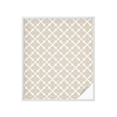 Mælkehvid vinduesfolie med motiv Geometriske blade