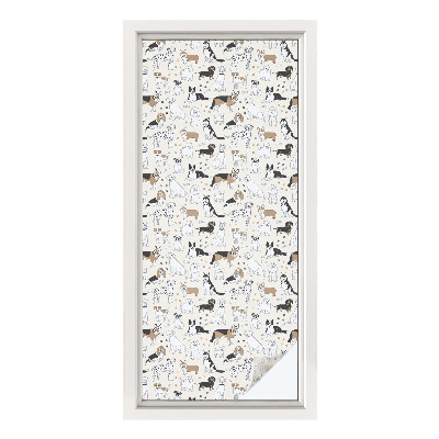 Dekorationsfolie til vindue mod indkig Hundemønstre