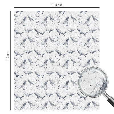 Mælkehvid vinduesfolie med motiv Havdyr