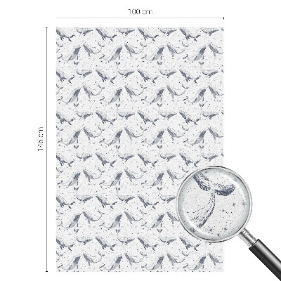 Mælkehvid vinduesfolie med motiv Havdyr