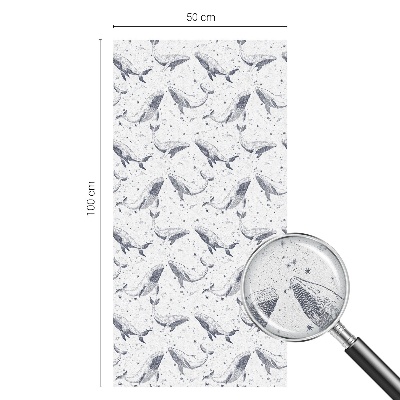 Mælkehvid vinduesfolie med motiv Havdyr