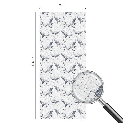 Mælkehvid vinduesfolie med motiv Havdyr