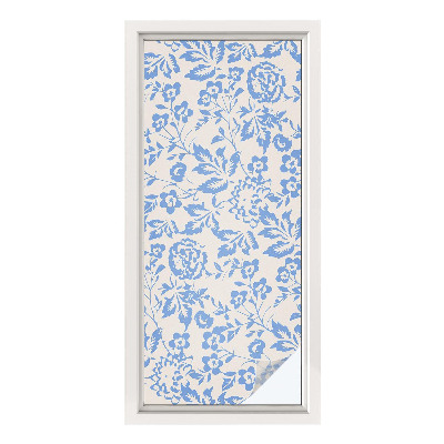 Vinduesfolie mod indkig med glasmaleri Blomster blade