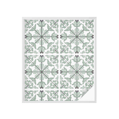 Mælkehvid vinduesfolie med motiv Plantemønster