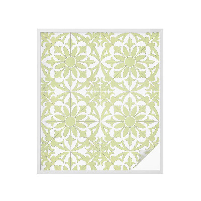 Vinduesfolie mod indkig med glasmaleri Grøn ornament