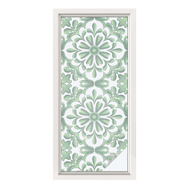 Vinduesfolie mod indkig med glasmaleri Grønne blade