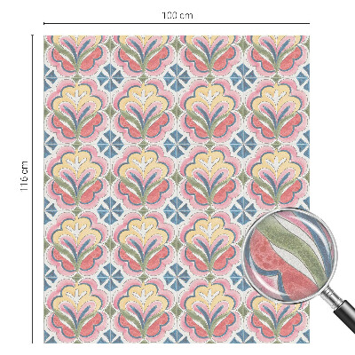 Mælkehvid vinduesfolie med motiv Blomstermønstre