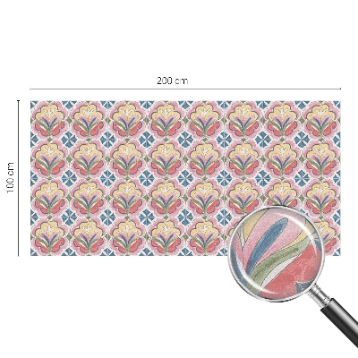 Mælkehvid vinduesfolie med motiv Blomstermønstre