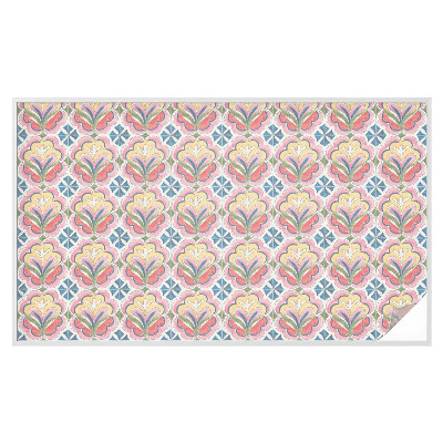 Mælkehvid vinduesfolie med motiv Blomstermønstre