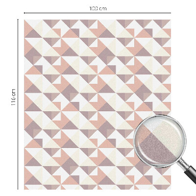 Mælkehvid vinduesfolie med motiv Moderne trekanter