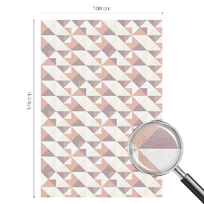 Mælkehvid vinduesfolie med motiv Moderne trekanter