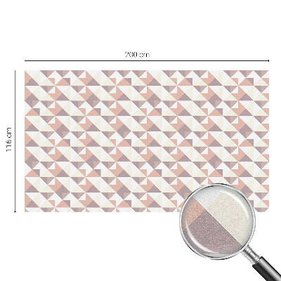 Mælkehvid vinduesfolie med motiv Moderne trekanter