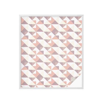 Mælkehvid vinduesfolie med motiv Moderne trekanter