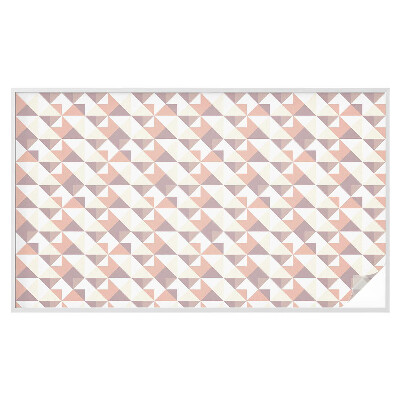 Mælkehvid vinduesfolie med motiv Moderne trekanter