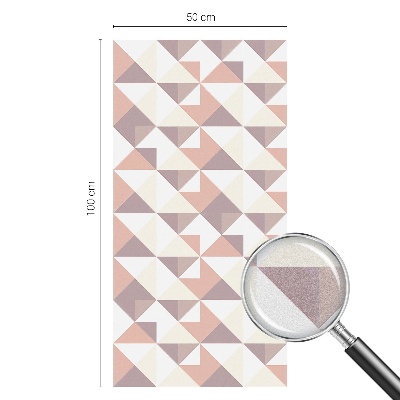 Mælkehvid vinduesfolie med motiv Moderne trekanter