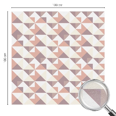 Mælkehvid vinduesfolie med motiv Moderne trekanter