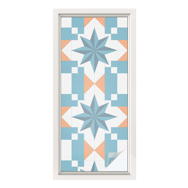 Vinduesfolie mod indkig med glasmaleri Blå stjerner