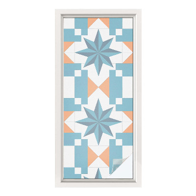 Vinduesfolie mod indkig med glasmaleri Blå stjerner