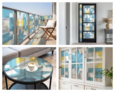 Selvklæbende vinduesfolie Blå stjerner