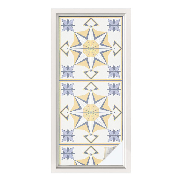 Vinduesfolie mod indkig med glasmaleri Geometriske stjerner