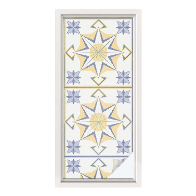 Vinduesfolie mod indkig med glasmaleri Geometriske stjerner