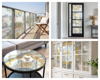 Vinduesfolie med mønster til afskærmning Farverige mandalaer