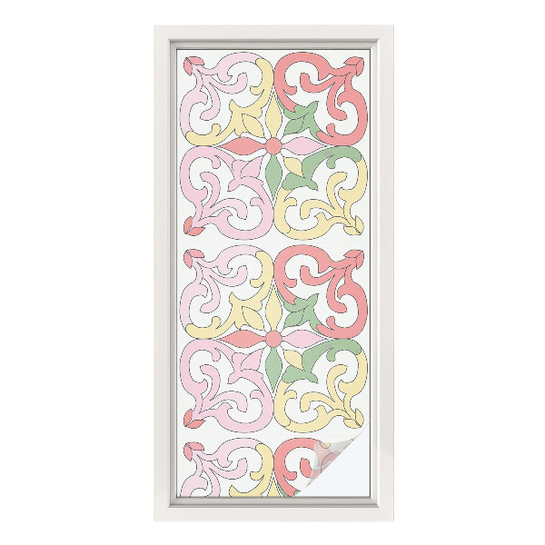 Selvklæbende vinduesfolie Blomsterornamenter