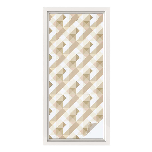 Mælkehvid vinduesfolie med motiv Trekantede mønstre