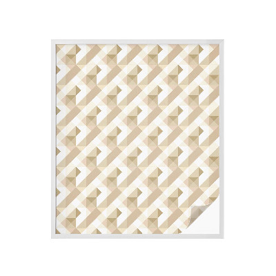 Mælkehvid vinduesfolie med motiv Trekantede mønstre