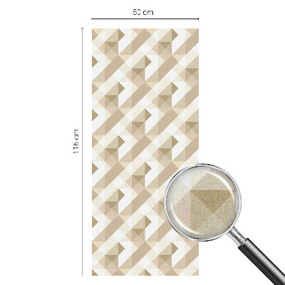 Mælkehvid vinduesfolie med motiv Trekantede mønstre