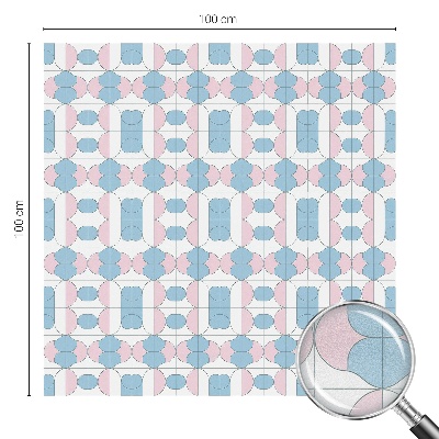 Mælkehvid vinduesfolie med motiv Pastelmønstre